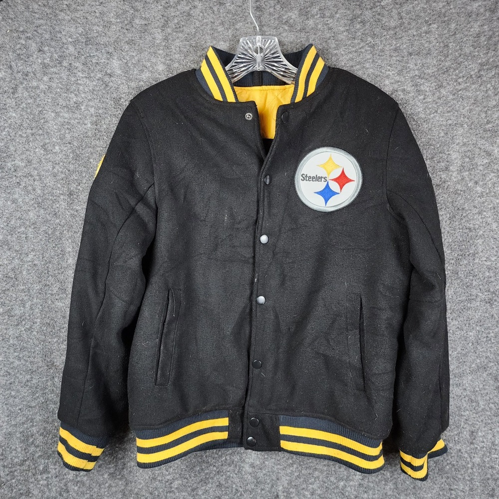 NFL Team Varsity Jacket‎ Kids Large 14-16 Pittsburgh Steelers Quilted Lining